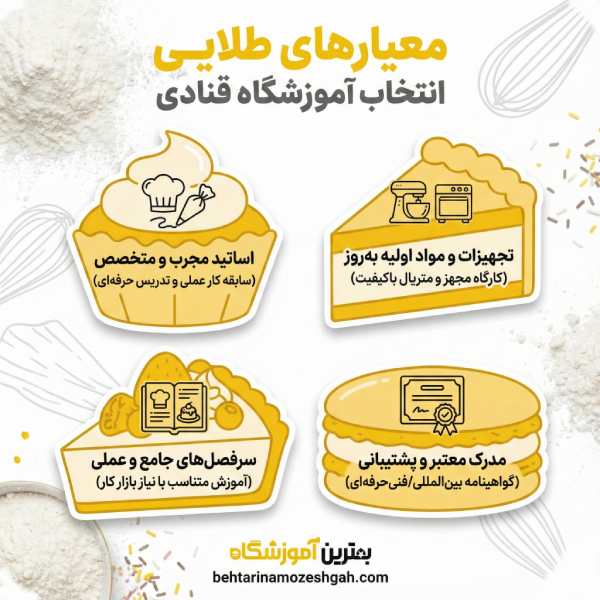 ویژگیهای یک آموزشگاه قنادی حرفهای در تهران