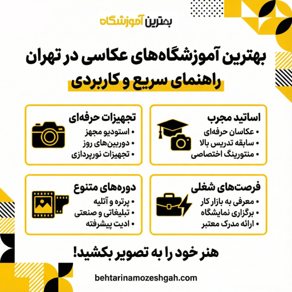 آموزشگاه عکاسی پیشرفته با تجهیزات حرفهای در تهران