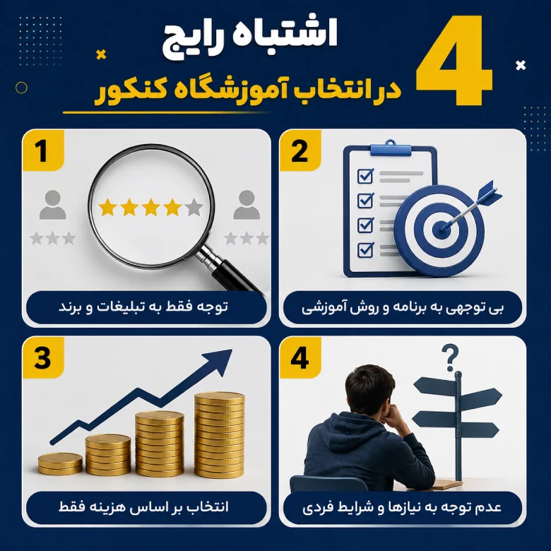 اشتباهات رایج در انتخاب آموزشگاه کنکور