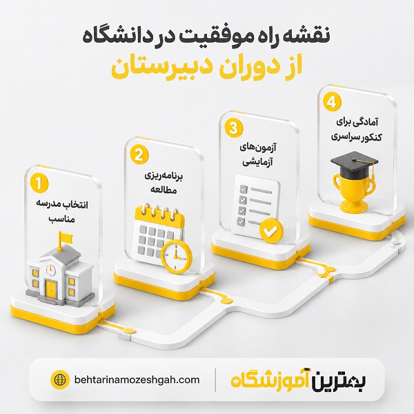 نقشه راه موفقیت در دانشگاه از دوران دبیرستان