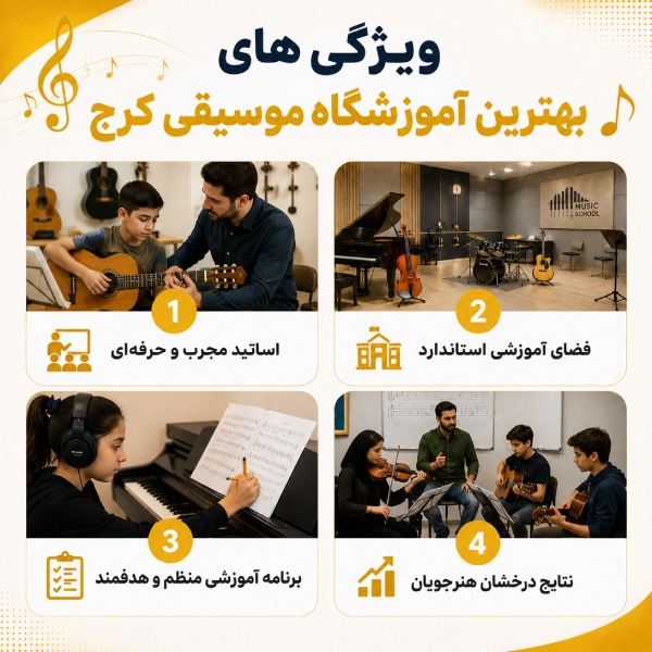 ویژگی های بهترین آموزشگاه موسیقی در کرج