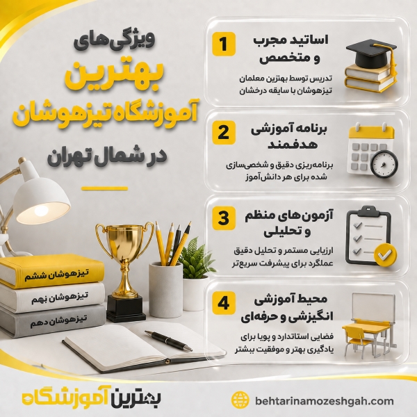 ویژگی های بهترین آموزشگاه تیزهوشان در شمال تهران