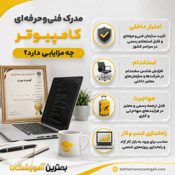 مدرک فنیوحرفهای کامپیوتر چه مزایایی دارد؟