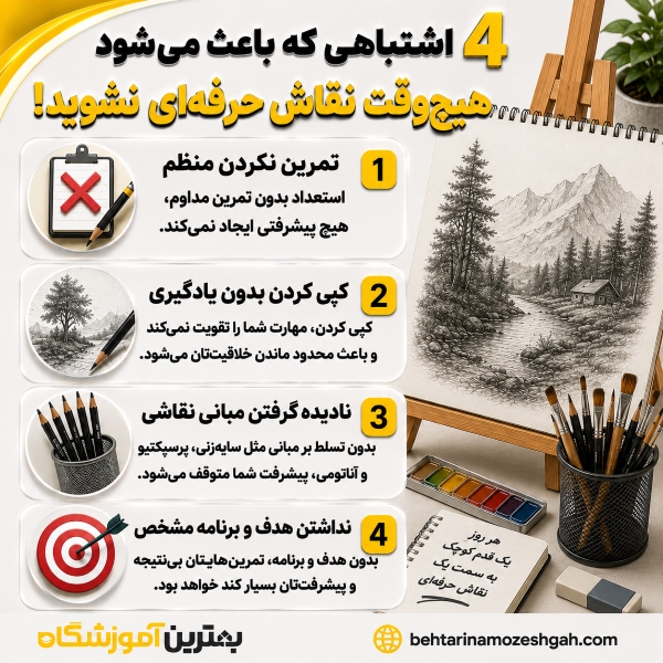 4 اشتباهی که باعث میشود هیچوقت نقاش حرفهای نشوید!