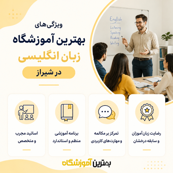 ویژگی های بهترین آموزشگاه زبان انگلیسی در شیراز