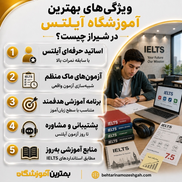 ویژگی های بهترین آموزشگاه آیلتس در شیراز چیست