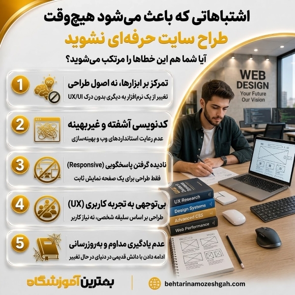اشتباهاتی که باعث میشود هیچوقت طراح سایت حرفهای نشوید