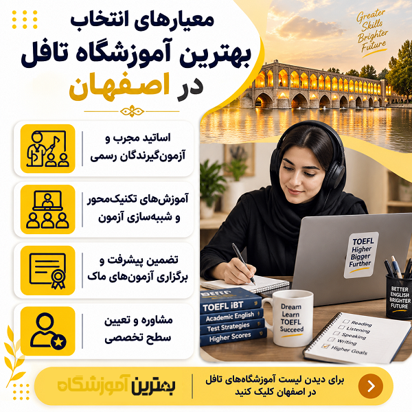 معیارهای انتخاب بهترین آموزشگاه تافل در اصفهان
