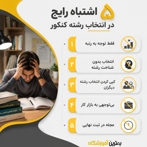 5 اشتباه رایج در انتخاب رشته کنکور